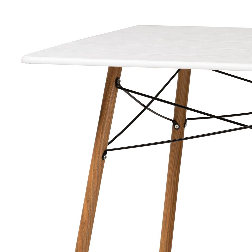 Baxton Studio Wayne 5-Piece Dining Set in White, , large