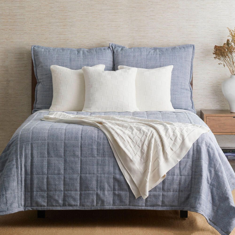 Ann Gish Panama Euro Sham in Marine, , large