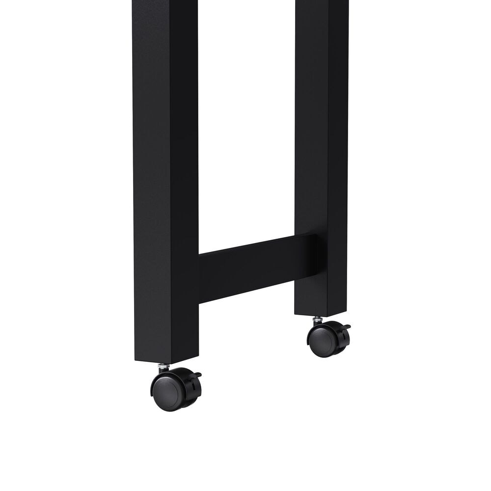 HOMLUX 74.8" Kitchen Island with Extendable Dining Table in Black and Natural, , large