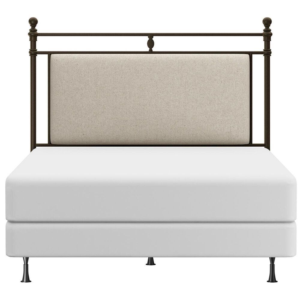 Richlands Furniture Ashley Queen Poster Panel Metal and Upholstered Bed in Brown and Rustic Brown, , large