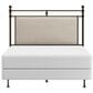 Richlands Furniture Ashley Queen Poster Panel Metal and Upholstered Bed in Brown and Rustic Brown, , large
