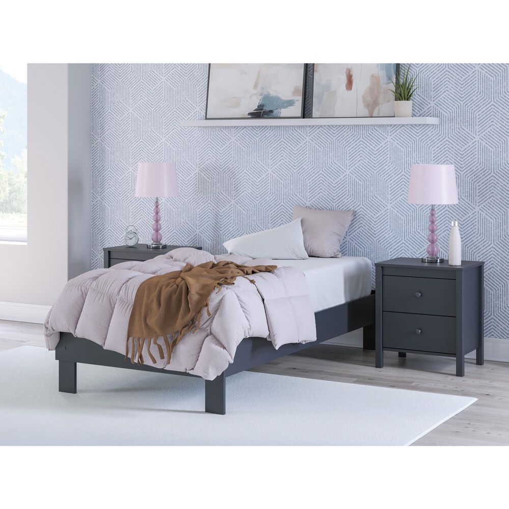 Ashley Simmenfort Twin Platform Bed in Navy Blue, , large