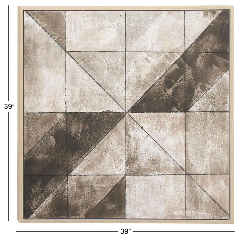 Maple and Jade 39&quot; x 39&quot; Abstract Wall Art in White, Taupe and Gray, , large