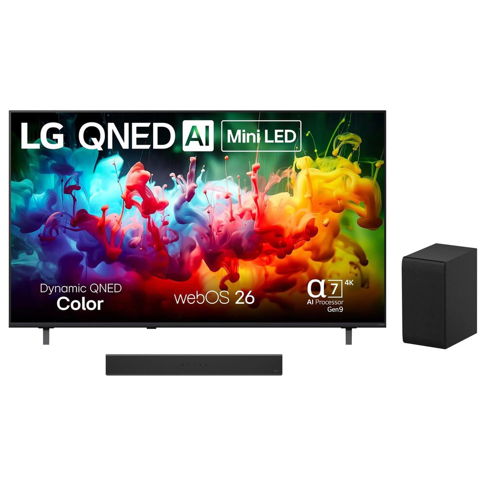 LG 65" Class 75B Series QNED AI Mini LED 4K Ultra HD - Smart TV with 2.1 Channel Soundbar System in Black, , large