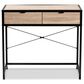 Baxton Studio Grayer 2-Drawer Desk in Natural Brown and Black, , large
