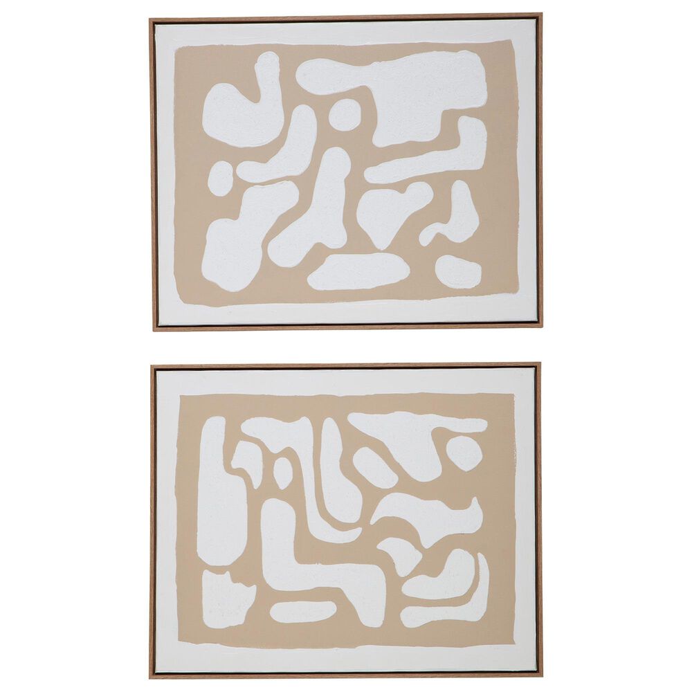Ashley Waldett 24" x 30" Wall Art in Beige and White (Set of 2), , large