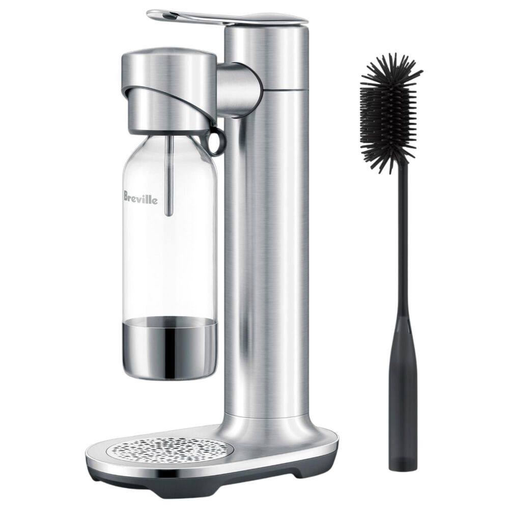 Keystone InFizz Aqua 1-Liter Sparkling Water Carbonation Machine with CO2 Canister in Brushed Stainless Steel, , large