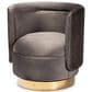 Baxton Studio Saffi Swivel Accent Chair in Grey, , large