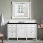 James Martin Vanities Brittany 60" Single Bathroom Vanity in Bright White with 3 cm Charcoal Soapstone Quartz Top and Rectangular Sink, , large