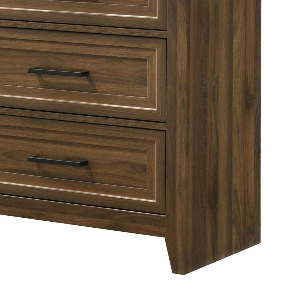 Crown Mark Lorraine 6 Drawer Dresser and Mirror in Brown, , large