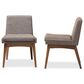 Baxton Studio Nexus Side Chair with Gravel Cushion in Walnut Brown (Set of 2), , large