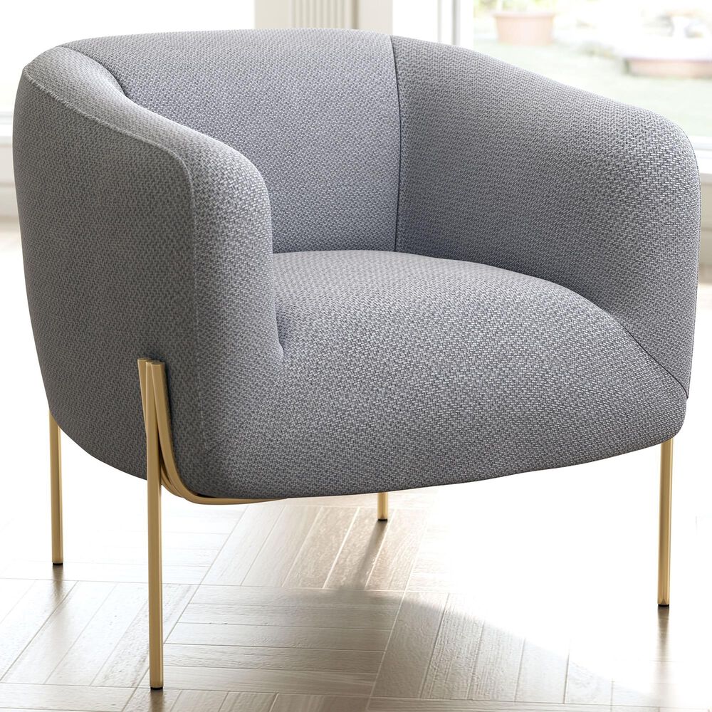 Zuo Modern Micaela Arm Chair in Gray and Gold, , large