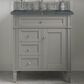 James Martin Vanities Brittany 30" Single Bathroom Vanity in Urban Gray with 3 cm Parisien Bleu Quartz Top and Rectangular Sink, , large