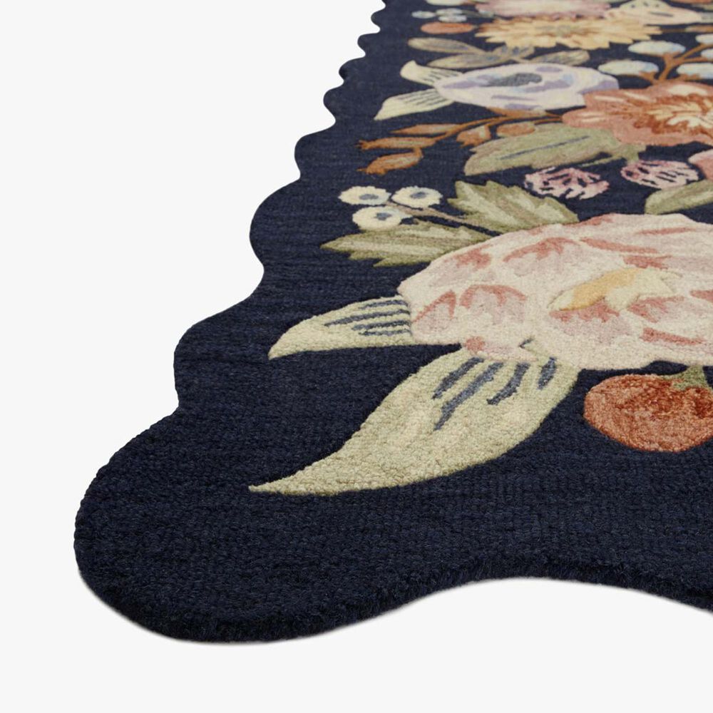 Rifle Paper Co Crafted by Cloth and Company Silhouette 5&#39; x 7&#39;6&quot; Navy Area Rug, , large