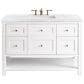 James Martin Vanities Breckenridge 48" Single Bathroom Vanity in Bright White with 3 cm Arctic Fall Solid Surface Top and Rectangular Sink, , large
