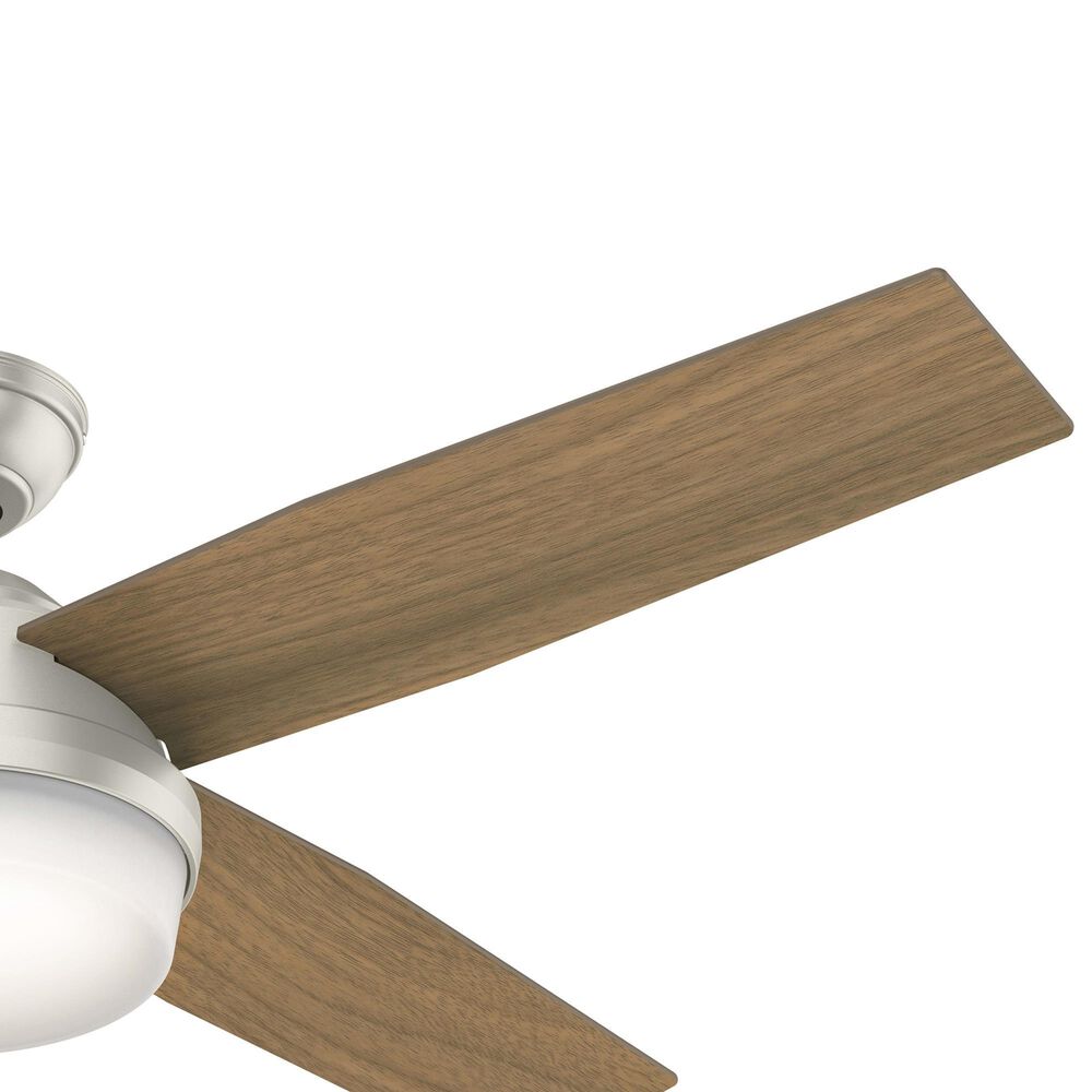 Hunter Dempsey 52&quot; Outdoor Ceiling Fan with Lights in Matte Nickel, , large