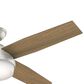 Hunter Dempsey 52" Outdoor Ceiling Fan with Lights in Matte Nickel, , large