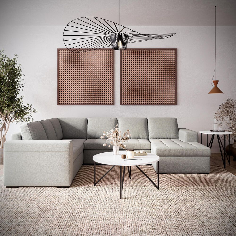 Tuscany Grove Claire 3-Piece Sleeper Sectional in Popstitch Dove, , large