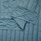 Peking Handicraft Velvet Cable Luxury 3-Piece King Quilt Set in Blue, , large