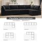 Noviland HOMLUX 5-Piece Oversize Mod Sectional in Black, , large