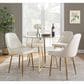 LumiSource Marcel Side Chair with White Faux Leather Cushion in Gold (Set of 2), , large
