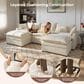 HOMLUX 107.87" Ultra-Comfort Chenille Sectional Sofa Set in White, , large