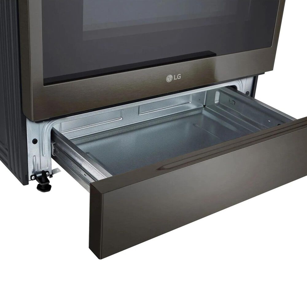 LG 2-Piece Kitchen Package with 6.3 Cu. Ft. Smart Slide-In Electric Range and 2.1 Cu. Ft. Smart Over-the-Range Microwave in Black Stainless Steel, , large