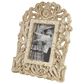 Maple and Jade Vintage Hand-Carved Acanthus and Rosette Photo Frame in Whitewashed and Natural Brown, , large