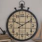Maple and Jade 39" Wall Clock in Distressed Black and Taupe, , large