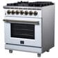 Forno Massimo 30" Freestanding Dual Fuel Range in White, , large