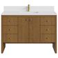 James Martin Hudson 48" Single Bathroom Vanity in Honey Oak with Single Hole 3 cm White Zeus Silestone Top and Rectangular Sink, , large