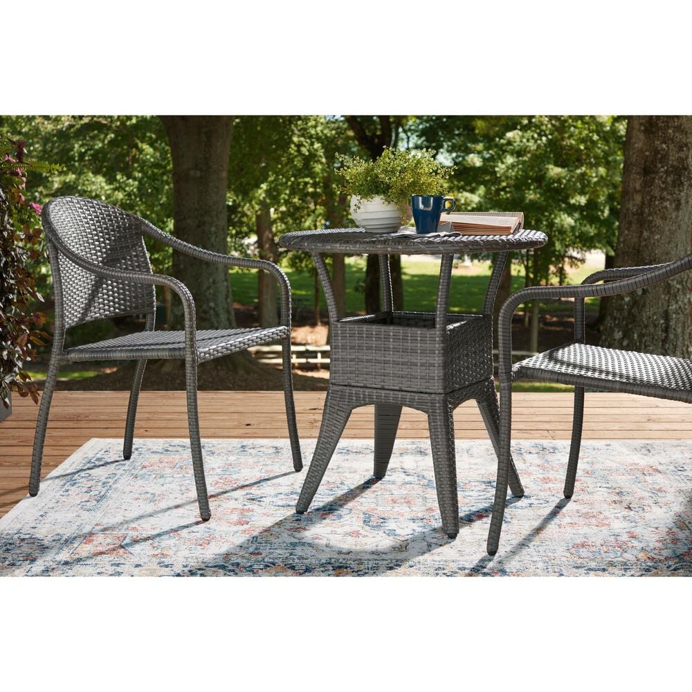 Ashley Mimis Bay 3-Piece Patio Bistro Set in Gray, , large