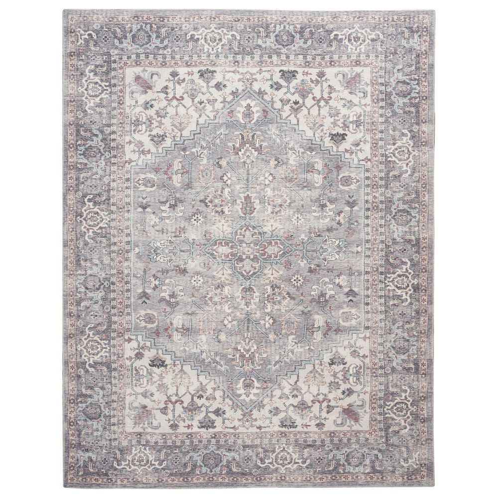 57 Grand by Nicole Curtis Series 1 Soft Grey and Ivory 4&#39; x 6&#39; Area Rug, , large
