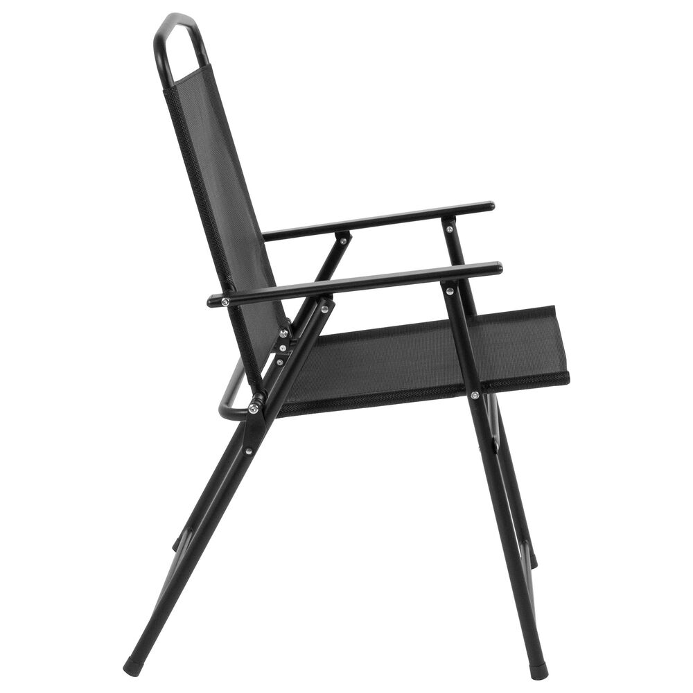 Flash Furniture Nantucket 6-Piece Patio Garden Set in Black, , large