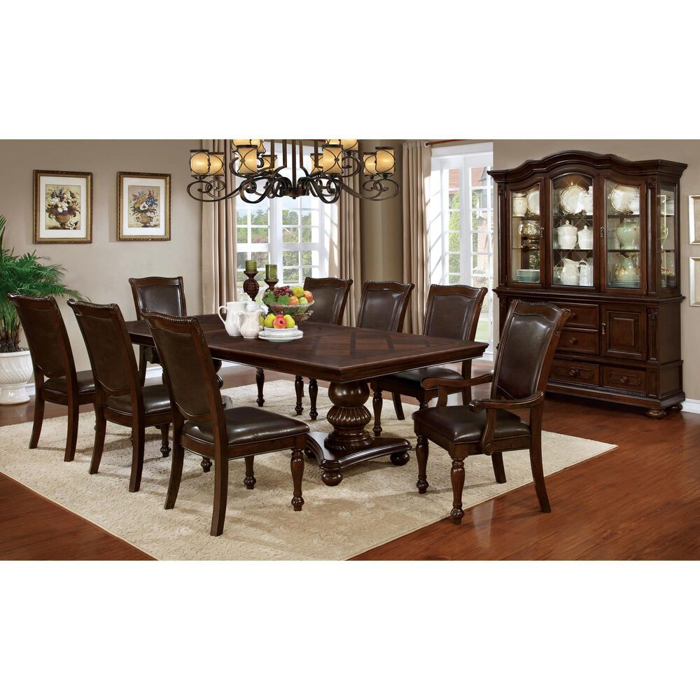 Furniture of America Tovar Dining Armchair in Brown Cherry &#40;Set of 2&#41;, , large