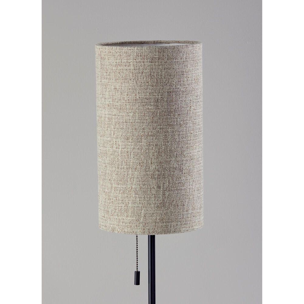 Adesso Trudy Table Lamp with Natural Shade in Black and Walnut, , large