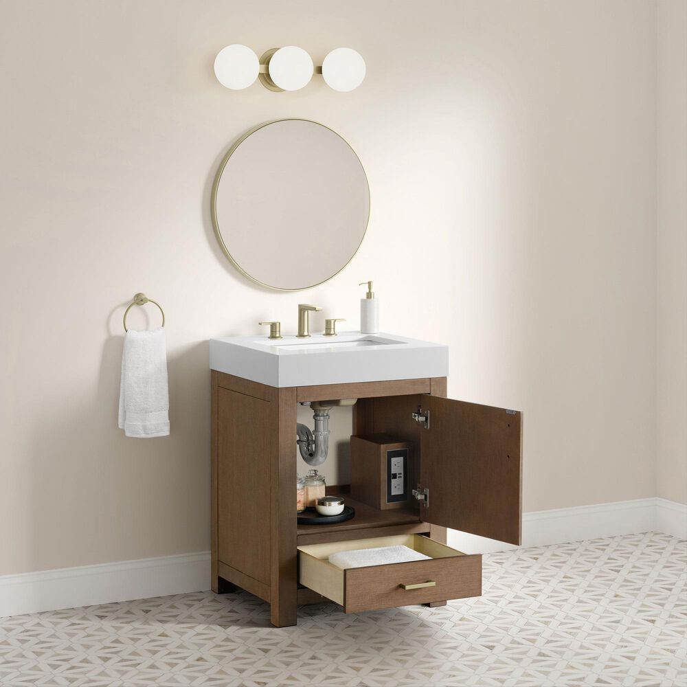 37B Alanya 24" Single Bathroom Vanity in Walnut Drift with White Composite Stone Top, , large