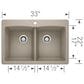 Blanco Diamond 33" Equal Double Dual Mount Kitchen Sink in Truffle, , large