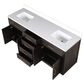 Lexora Home Abbey 72" Double Bathroom Vanity in Brown Oak with 2 cm White Cultured Marble Top and Rectangular Sinks, , large