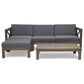Hearth and Haven Alcove 5-Piece Outdoor L-Shape Sectional Set with Dark Grey Cushion in Teak, , large