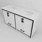 Lexora Home Ziva 60" Double Bathroom Vanity in White with 2 cm White Cultured Marble Top and Rectangular Sinks, , large