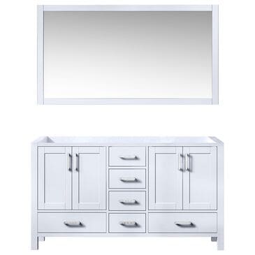 Lexora Home Jacques 60" Double Bathroom Vanity Cabinet Only in Dark Grey and 58" Mirror, , large