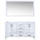 Lexora Home Jacques 60" Double Bathroom Vanity Cabinet Only in Dark Grey and 58" Mirror, , large