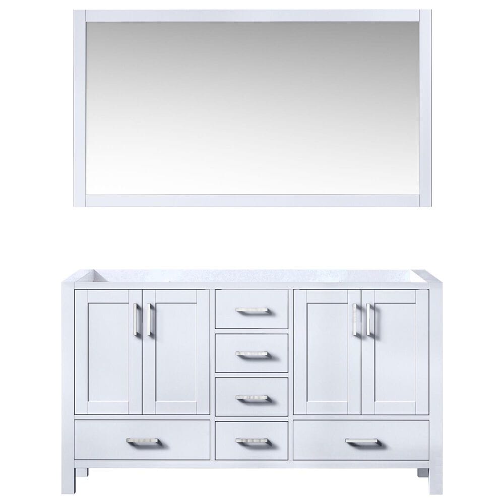 Lexora Home Jacques 60" Double Bathroom Vanity Cabinet Only in Dark Grey and 58" Mirror, , large