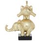 Maple and Jade 10" x 8" Elephant Sculpture in Gold and Black, , large