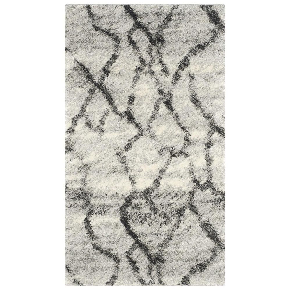 Safavieh Retro RET2144-7990 2"6" x 4" Light Grey and Black Runner, , large