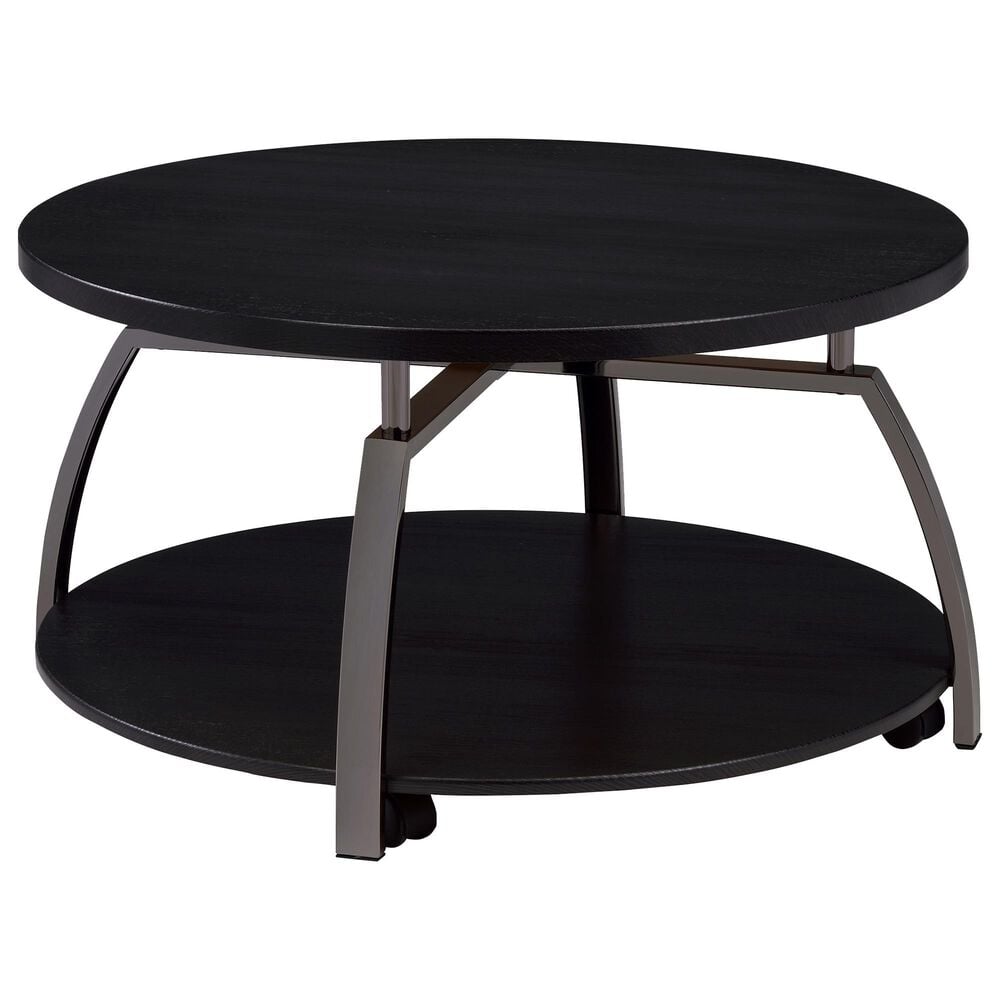 Pacific Landing Round Coffee Table in Dark Grey and Black Nickel, , large