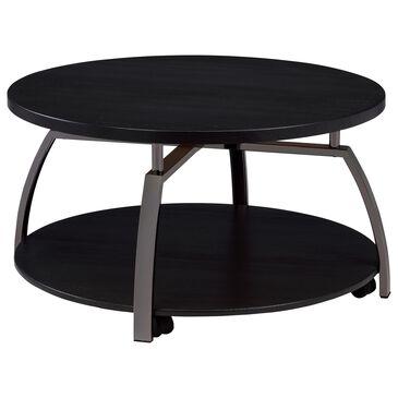 Pacific Landing Round Coffee Table in Dark Grey and Black Nickel, , large