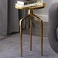 Maple and Jade 22" Round End Table with 3 Tripod Legs in Polished Gold, , large