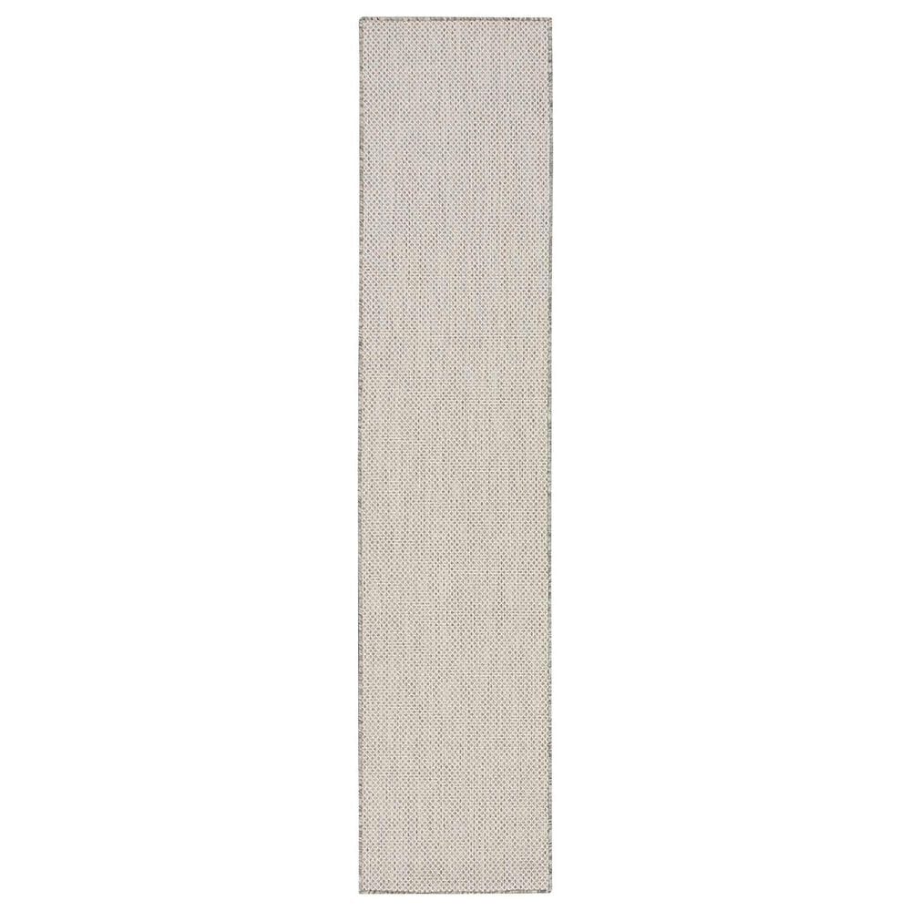 Nourison Courtyard Ivory and Silver 2&#39; x 6&#39; Indoor/Outdoor Runner, , large